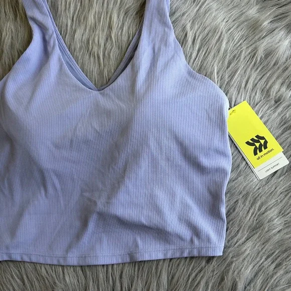 All In Motion Wireless Sports Bra Womens Size Medium Purple Light Support V-Neck - Picture 3 of 9